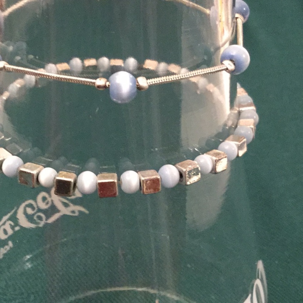 2 BLUE AND SILVER NECKLACES  🌟